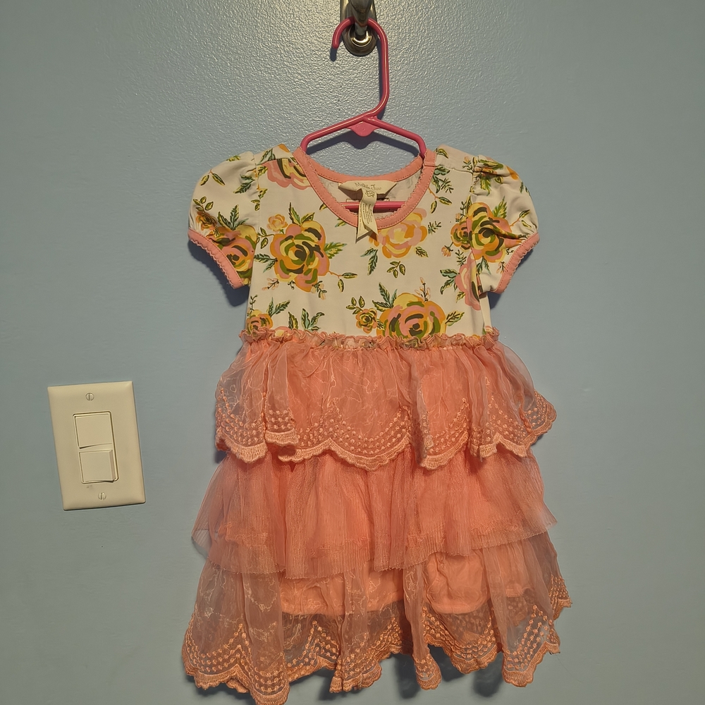 Matilda Jane Layered Girls/toddler  Adventure Begins Tulle Pink 18-24M Floral.